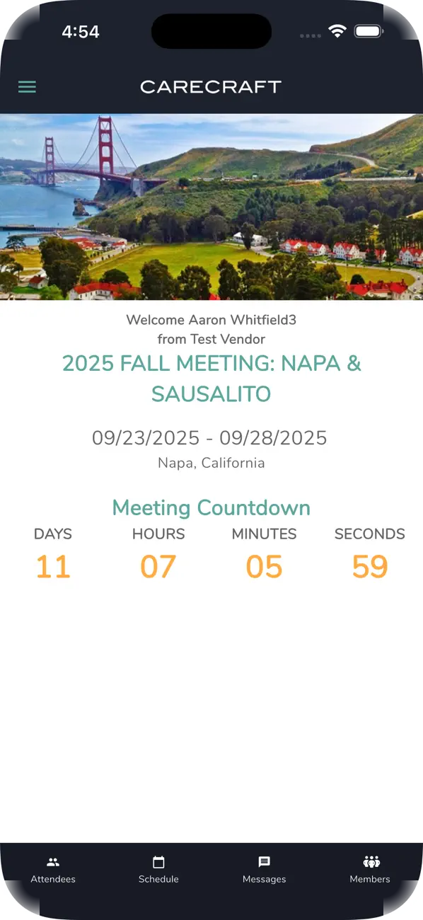 Carecraft Meeting annual-meeting home screen